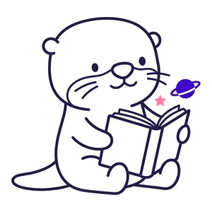 Otter reading a book